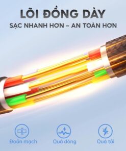 Alternative view of Cáp sạc nhanh 1HORA CAB273 Type C to L - Sạc nhanh chất liệu dù cao cấp